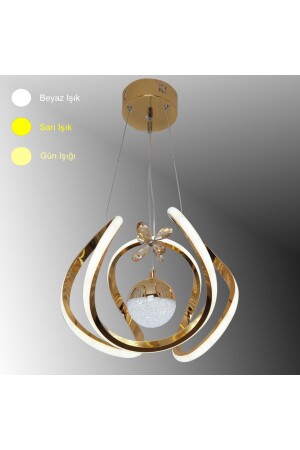 TT306-TPL-SR TT Lighting Curve Model Yellow Coated Single Bulk 3 Color Module LED Chandelier - Tt Aydinlatma