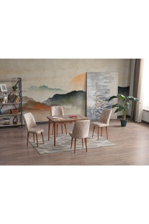 Tufan Sabit 4-Person Kitchen Table Set Dining Table Set - Adahome