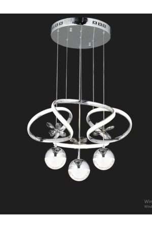Tuğçe Modern Pendant Lamp 3 Ball Butterfly LED Chandelier Chrome LED Chandelier 12TGC3 - Özçelikler