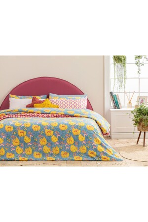 MNZ-Tulip Paradise Easy Iron Single Duvet Cover 160x220 سم زرقاء TYC00782307113 - English Home