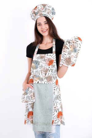 Tulipa Küchenschürze mit Handtuch (Ofenhandschuhhalter und verstellbarer Hut) TULIPA5SET - sevilya