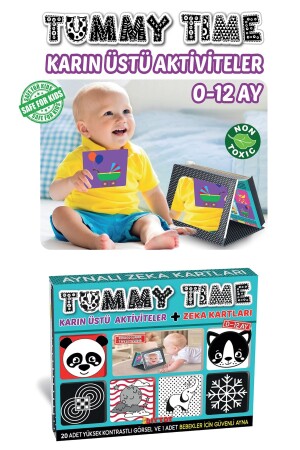 Tummy Time Mirrored Intelligence Cards-educational Cards - Diytoy