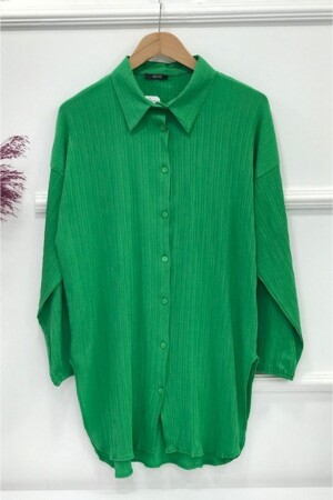Tunic with Sleeve Elastic Slit Detail-green - Ebrar Store