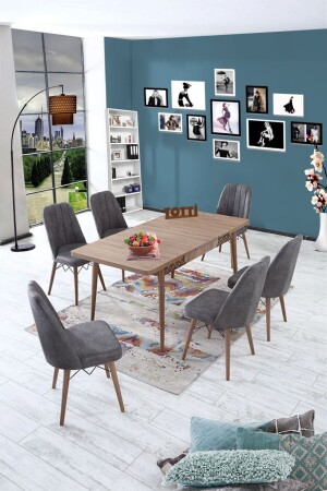 Tura Series Extendable Table Set Kitchen Dining Table Set for 6 Persons 1. quality - Totti Concept
