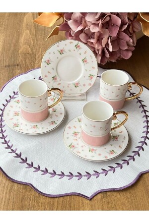 Türkische Kaffeetasse Rosa 12 Stück für 6 Personen POR101426 - ROSSEV