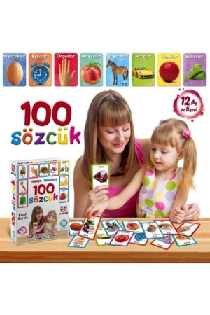 Turkish - English 100 Words Baby Education Vocabulary Vocabulary Card Game Flash Cards WB-FCS-100 - Winnie Baby