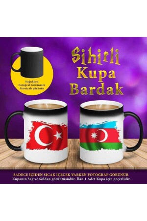 Türkiye Azerbaycan Bayrak Sihirli Hediyelik Kupa Bardak-s4594 P56742S114 - Asilmeydan