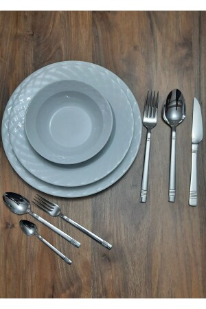 Turquoise 72 Piece Spoon Fork Knife Set for 12 Persons 433 - Kardelen