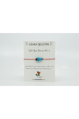 Turquoise Glass Fish Red String Bracelet - Gülmek İyileştirir
