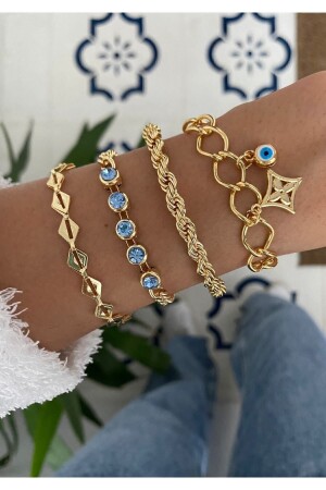 Turquoise Stone Dörtlü Kombin Bileklik - Magicstone