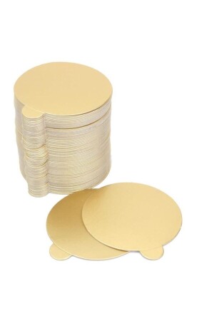 Turta Mendili Pasta Altlığı Gold Altın Düz Kenarlı Kalın Yuvarlak 30 cm 10 Adet 11.001.0080 - Pastaland