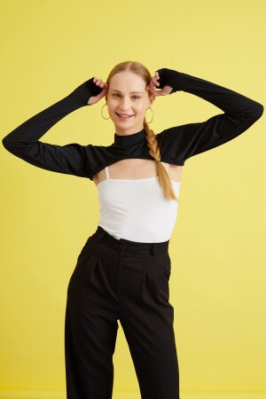 Turtleneck Neck Collar Black Hijab Neck Collar Long Sleeve Neck Collar Body Blouse Bolero - Mirach