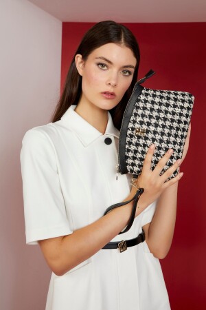 Tweed Black Damen-Portfolio und Clutch-Tasche 05PO22Y1547 - Pierre Cardin
