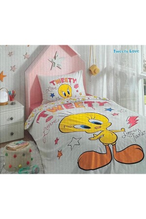 Tweety Love Single Licensed Elastic Fitted Bed Sheet Children's Duvet Cover Set - Özdilek