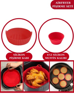 Twelve Airfryer Baking Bowls and 6-Piece Cake Muffin Mold Set - Compatible with Air Fryers SL33-SL65 - Silicolife