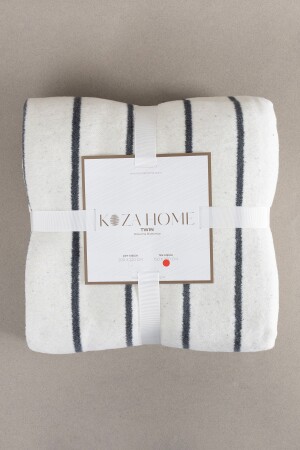 Twin Blanket Soft Cotton Single Blanket Anthracite Cream 150 x 200 5026A TYCX4MTFLN168608009863685 - Koza Home