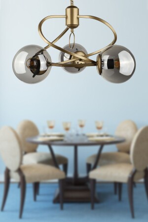 twist 3. Chandelier with Antique Smoked Glass BEG1299BEG03 - Begüsa