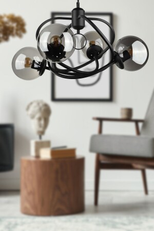 twist 4. Chandelier Black Smoked Glass BEG1299BEG04 - Begüsa
