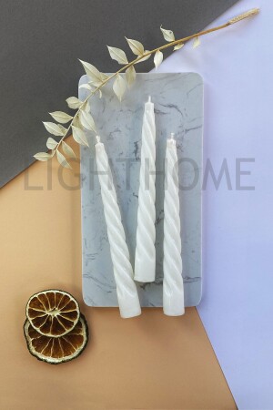 Twisted White Candlestick Candle - Long Twisted Candle with 3 Cotton Wicks 16-50cm - Lighthome