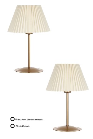 Two-004 Eskitme Mat Gold Metal Abajur - Epifanio
