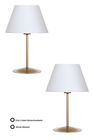 Two-004 Eskitme Mat Gold Metal Abajur ABJTWO-004 - epifanio