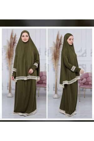 Two Piece Embroidered Prayer Dress - Kutay Collection