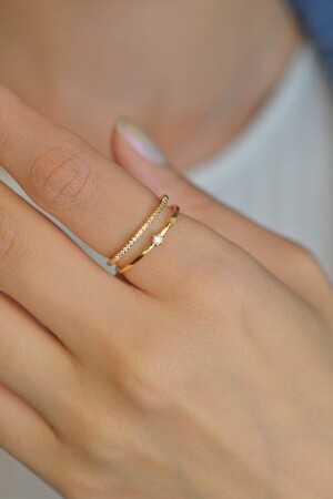 Two Row Gold Thin Ring Joint Ring - Sacce Scarves&Accessories