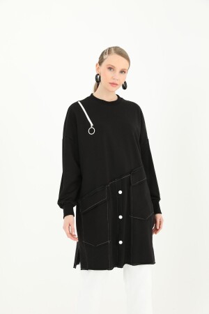 Two Thread Skirt Three Button Sweatshirt - Puane