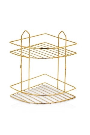 Two Tier Gold Bathroom Corner Shelf MLT-EK02G - MultiStore