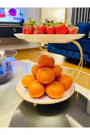 Two Tier Gold Presentation Rack-Shelf-Treat Stand-Double Tray - Hazella Home