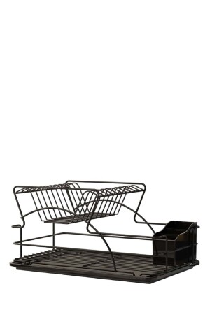 Two-Tier Matte Black Dish Basket & Plate Rack KB009BLACK - Teknotel