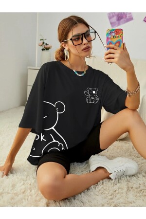 Übergroßes Salas-T-Shirt für Damen mit Teddybär-Aufdruck im Boyfriend-Stil - Mercoledi