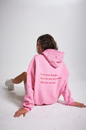 Übergroßes Unisex-Augen-Sweatshirt mit Kapuze in Rosa HLEYESWEAT - HOLLY LOLLY