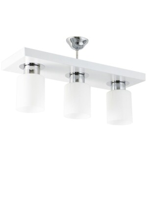 Üçlü Modern Spor Model Dikdörtgen Tepsi Beyaz Avize LMBDR35023 - Lambadar