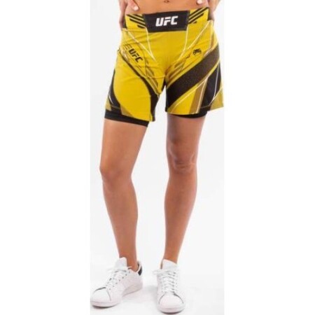 UFC Venum Authentic Fight Night Women's Shorts - Long Fit - Yellow - Venum