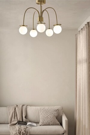 Uk004 Antique Matte Gold 5 Arm Chandelier AVZUK004 - Vinner