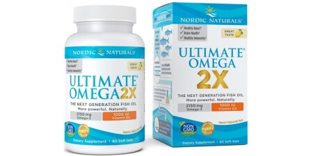Ultimate Omega 2X Vitamin D3 İçerikli, 2150mg Limon Aromalı - 60 Yumuşak Kapsül - Nordic Naturals