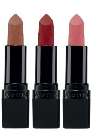 Ultra Mat Marvellous Mocha- Red Supreme Ve Pure Pink Üçlü Ruj Paketi - Avon