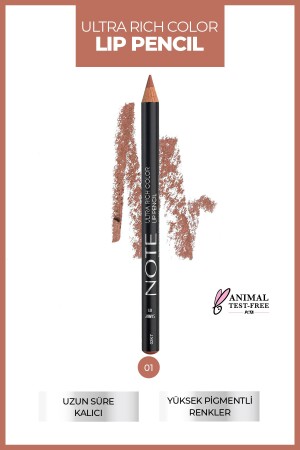 Ultra Rich Colour Lip Pencil 01 Sandy – Nude - Note Cosmetics