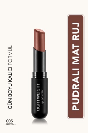 Ultraleichter, matter Lippenstift (DUNKELBRAUN) – Leichtes Lippenpuder – 005 Coffee Lover – 8682536061728 - Flormar