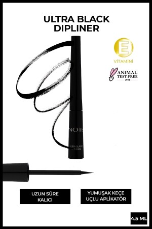 Ultraschwarzer Dipliner mit Filzpinselspitze - Note Cosmetics