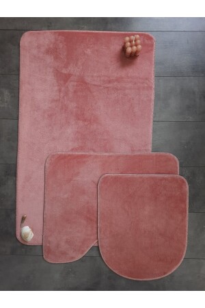 Ultrasoft Flat Powder 3-Piece Bathroom Rug Mat Set Non-Slip Base Machine Washable Toilet Bowl Set BnyUltra - Bonny Home