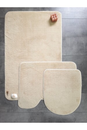 Ultrasoft Plain Mink 3-Piece Bathroom Rug Mat Non-Slip Leather Base Machine Washable Toilet Set BnyUltra - Bonny Home