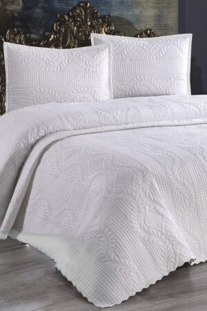 Ultrasonic Quilted Sena Double Bedspread Cream - Çeyiz Diyarı