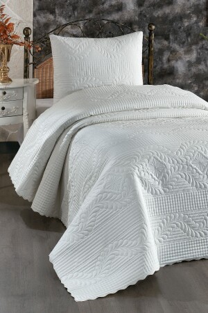 Ultrasonic Quilted Sena Single Bedspread Cream CD446703 - Çeyiz Diyarı