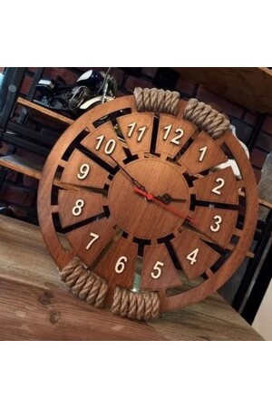 Üm-ra Laser Rope Wall Clock Wooden 40x40 Cm ümra000002dvs - Ümra lazer