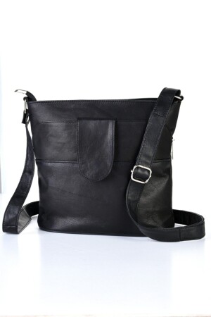 Umhängetasche aus echtem Leder mit mehreren Ösenriemen - Fubileather