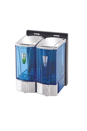 (ün-ev) Mini 2-Piece Liquid Soap Dispenser (liquid Soap Dispenser) 250x2=500 Cc*2 Transparent-chrome 3564-2 UNR-P-3564-2 - Palex