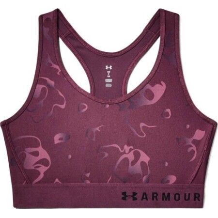 Under Armour Orta Boy Dekolteli Baskılı Spor Sütyeni - Mor - Under Armour