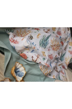 Under The Sea - Organic Muslin Blanket 100x100 BLOMSL0210211 - Baby Laurel Organics